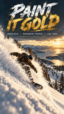 Snowboard freeride en backcountry con Jordan Nield en Lake Tahoe · Paint It Gold