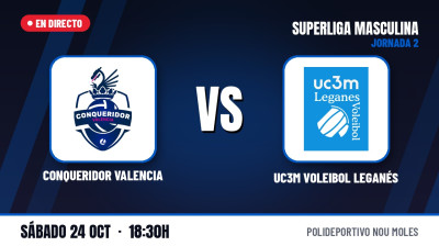 [HERRSUPERLIGAN] Omgång 2 | Conqueridor Valencia  – UC3M Voleibol Leganés