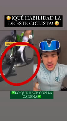 Co za umiejętność u tego kolarza!