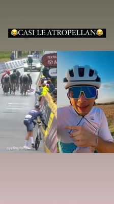 Peleton prawie go potrącił