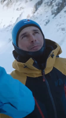 The team of alpinists meets Patrick Gabiru at the base of Grandes Jorasses: Deepfreeze