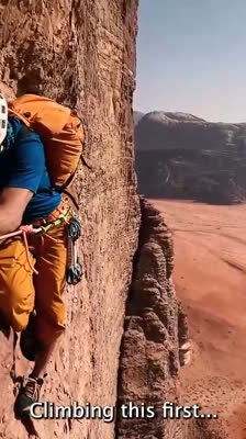 The climbers reach the summit of the Guerra Santa wall in Jebel Nassrani: If It's Easy, It's Not Fun