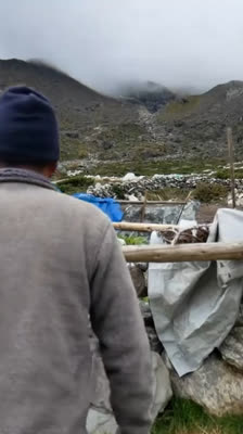 Arrival at the Foot of Chamlang with Benjamin Védrines · Chamlang