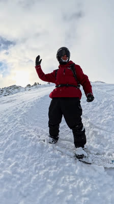 Snowboarding with Huevero