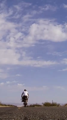 Dominic Hill survives his first night in Death Valley during his tandem bike journey · Take a Seat