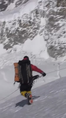 Start of the Kangchenjunga ascent with Mario Vielmo · Kangchenjunga