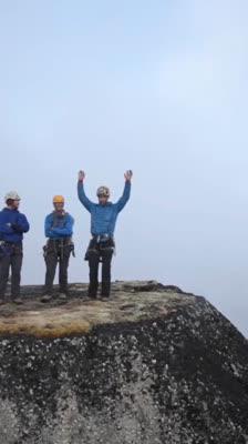 Jeremy Collins at the top of a 2,600-foot wall: Drawn