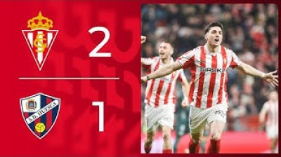 Resumen Real Sporting de Gijón 2-1 SD Huesca - Jornada 25