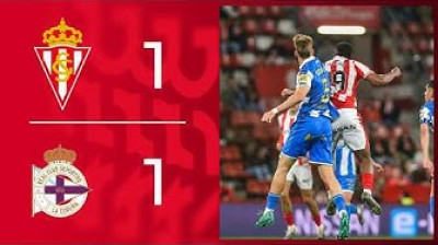 Resumen Real Sporting de Gijón 1-1 RC Deportivo de La Coruña - Jornada 32
