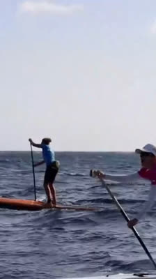 Stand Up Paddle journey in Hawaii: Morgan Hoesterey and Jenny Kalmbach begin the Maui to Molokai crossing · Destination 3 Degrees