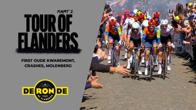 Tour des Flandres 2025 PARTIE 2 | Premier Oude Kwaremont, Chutes, Molenberg (Km 190–80) Commentaires en anglais