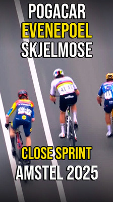 SPURT FRA HELIKOPTER | Pogacar vs Evenepoel vs Skjelmose - Amstel 2025