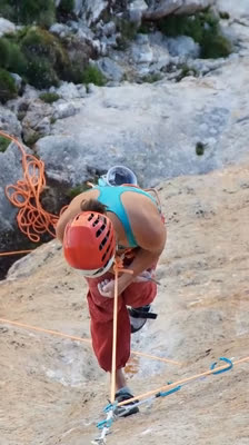 The most emotional moments of Nina Caprez climbing the Orbayu route in the Picos de Europa · Orbayu