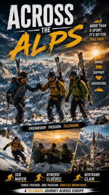 Seb Mayer, Aymeric Cloërec and Bertrand Clair Share Their Passion for Telemark Skiing | Across The Alps