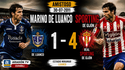 Marino de Luanco vs Real Sporting de Gijón (1–4) | Ystävyysottelu 30-07-2011 | Koko Ottelu