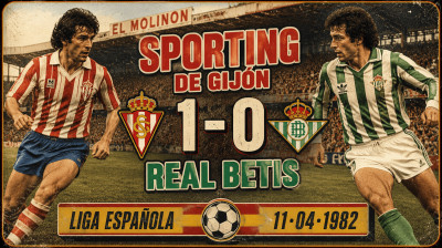 Real Sporting de Gijón vs Real Betis (1:0) | Liga Hiszpańska 11-04-1982 | Pełny Mecz