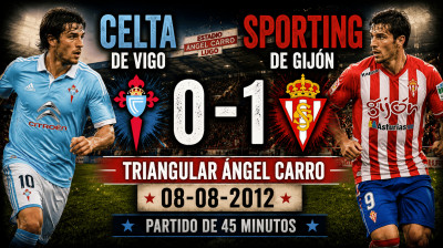 Celta de Vigo vs Real Sporting de Gijón (0:1) | Turniej Trójstronny Ángel Carro 08-08-2012 | Pełny Mecz