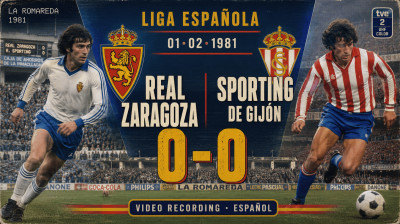 Real Zaragoza vs Real Sporting de Gijón (0:0) | Liga Hiszpańska 01-02-1981 | Pełny Mecz