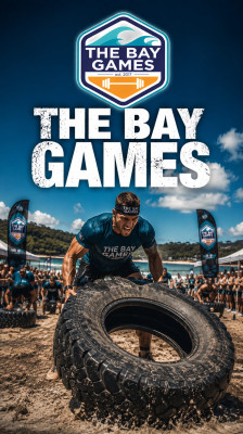 The Tire Flip: one of the toughest strength challenges at the Bay Games · The Bay Games