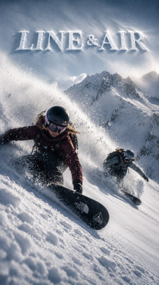 Géraldine Fasnacht and Marion Haerty: freeride snowboarding on Rosablanche Glacier · Line &amp; Air