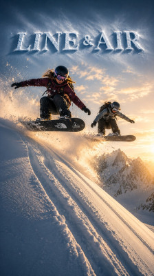 Marion Haerty and Géraldine Fasnacht: freeride snowboarding on the Follats Glacier · Line &amp; Air