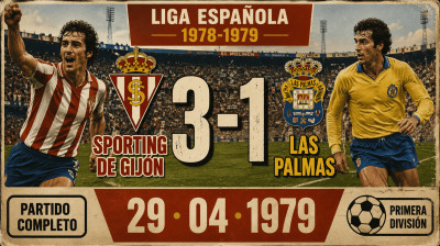 Real Sporting de Gijón vs UD Las Palmas (3:1) | Liga Hiszpańska 29-04-1979 | Pełny Mecz
