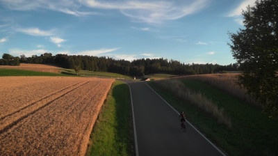 Cycling at sunset