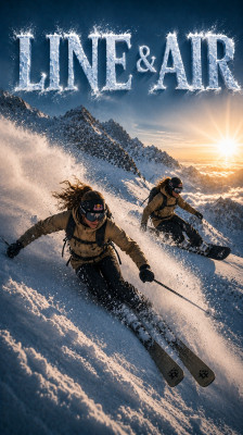 Christina Lusti and Géraldine Fasnacht: extreme skiing and snowboarding on the Mönch · Line & Air
