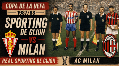 Real Sporting de Gijón vs AC Milan | Puchar UEFA 1987/88 | Archiwalne Nagranie