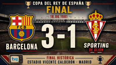 FC Barcelona vs Real Sporting de Gijón (3:1) | Finał Copa del Rey 18-06-1981 | Pełny Mecz