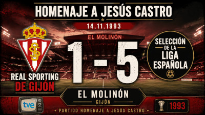 Real Sporting de Gijón vs Reprezentacja Ligi Hiszpańskiej (1:5) | Hołd dla Jesúsa Castro | 14-11-1993
