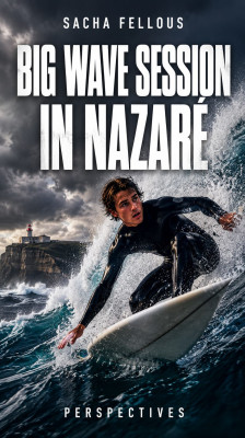 Sacha Fellous en una sesión de surf de olas gigantes en Nazaré | Perspectives