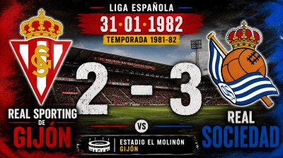 Real Sporting de Gijón vs Real Sociedad (2:3) | Liga Hiszpańska 31.01.1982 | Pełny Mecz