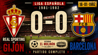 Real Sporting de Gijón vs FC Barcelona (0:0) | Liga Hiszpańska 16.01.1982 | Pełny Mecz