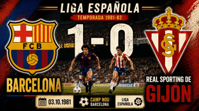 FC Barcelona vs Real Sporting de Gijón (1:0) | Liga Hiszpańska 03.10.1981 | Pełny Mecz