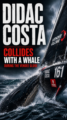 Nel mezzo dell’immensità dell’oceano, Didac Costa vive uno dei momenti più sconvolgenti della regata quando si scontra con una balena. L’impatto scuote l’imbarcazione e aggiunge una nuova minaccia a un viaggio già segnato dal pericolo, dall’incertezza e d