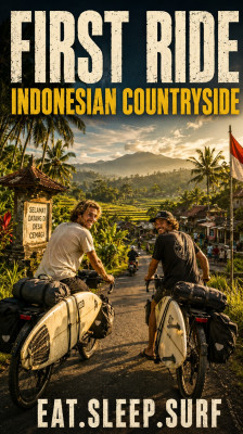 Dylan y Rian inician su viaje en bicicleta y descubren el campo indonesio | Eat.Sleep.Surf