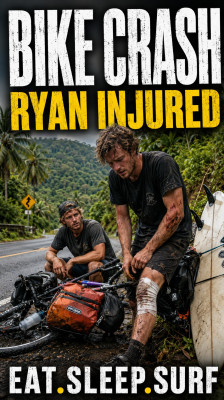 Rian Cope sufre un accidente de bicicleta y continúa el viaje lesionado | Eat.Sleep.Surf