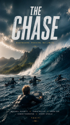 Mitchell Blewitt, Chris Deller, Aron Cox, Simon Thornton, and Harry Steele: Bodyboarding Giant Waves in Tahiti · The Chase