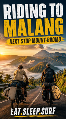 Dylan y Rian pedalean hacia Malang con el Monte Bromo como próximo objetivo | Eat.Sleep.Surf