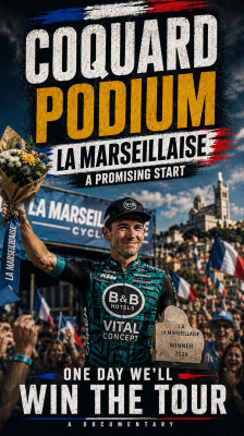 Bryan Coquard takes the podium at La Marseillaise and gives the team a promising start | One Day We’ll Win the Tour
