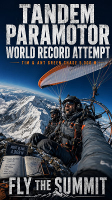 Los Green Twins intentan batir el récord mundial de altitud en paramotor biplaza | Fly the Summit