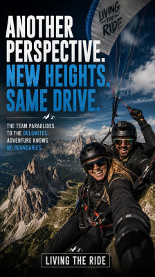 Barry Nobles y Caroline Buchanan vuelan en parapente sobre las Dolomitas | Living the Ride