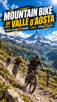Mountain bike en el Valle de Aosta: de Breuil-Cervinia a L'Oriondé con Ettore Personnettaz, Shanti Cipolli y Tiziano Mossetti · Mountain Bike in Valle D’Aosta