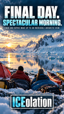 Ewan and Sophie wake up to a spectacular view on the last day of their expedition | ICEolation