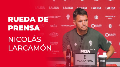Nico, antes del Sporting-CD Eldense