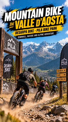 Downhill Ride on the Desarpa Bike Trail at Pila Bike Park with Ettore Personnettaz, Sara De Leo, and Francesco Perrone · Mountain Biking in Valle d'Aosta