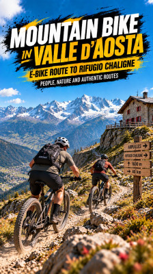 E-bike Route from Arpuilles to the Chaligne Hut with Ettore Personnettaz and Nehuen Truc · Mountain Biking in the Aosta Valley