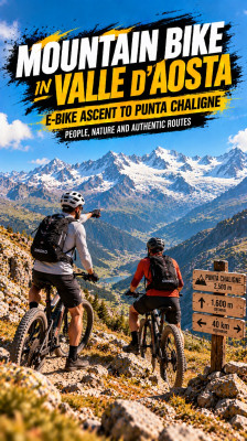 Ascent to Punta Chaligne by Electric Bike with Ettore Personnettaz and Nehuen Truc · Mountain Biking in Valle d’Aosta