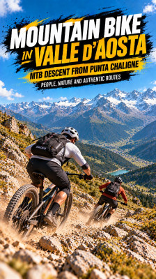 Mountain Bike Descent from Punta Chaligne with Ettore Personnettaz and Nehuen Truc · Mountain Biking in the Aosta Valley